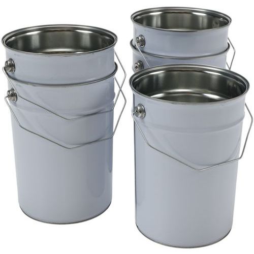 Cubo de metal blanco con tapa plana - De 2,5 a 5 L