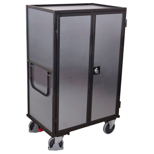 Carro alto ergonómico 5 bandejas de madera - Acero galvanizado - 500 kg