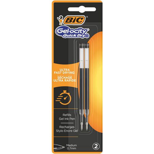 Recargas para bolígrafo de gel de punta media BIC Gel-ocity Quick Dry