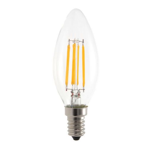 Bombilla LED de filamento oliva C35 de 4 W con casquillo E14 - VELAMP