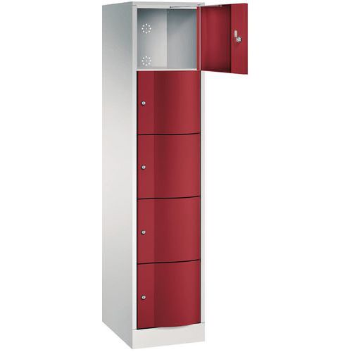 Taquilla de 5 compartimentos con puerta antivandalismo - 1 columna de 380 mm de ancho - Con base - CP