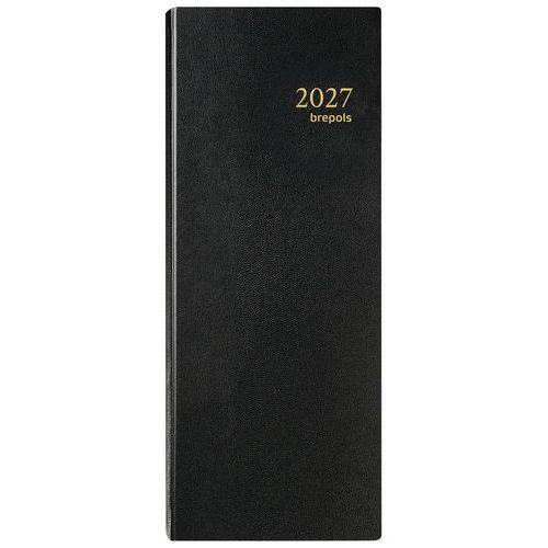 Agenda Saturnus negra de 1 día/2 páginas - Formato grande - Año 2026
