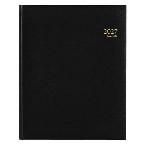 Agenda semanal Concorde negra - 21 × 27 cm - Año 2026