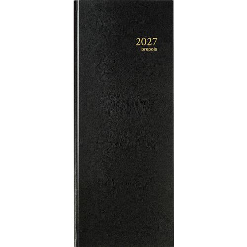 Agenda bancaria negra larga - 2 volúmenes - 15 × 33 cm - Año 2026