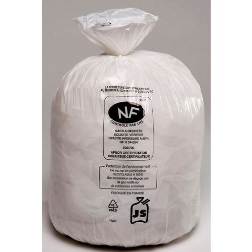 Bolsa de basura reciclable - Residuos alimentarios - Blanca - Jetsac Bolsa de basura reciclable - Residuos alimentarios - Blanca - Jetsac