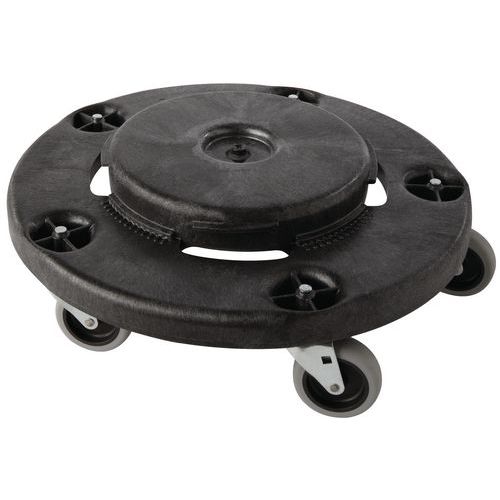 Base con ruedas negra para contenedor redondo de 75 L a 208 L - Rubbermaid Base con ruedas negra para contenedor redondo de 75 L a 208 L - Rubbermaid