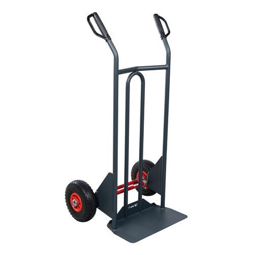 Carretilla ergonómica de acero 350 kg - Rueda a prueba de pinchazos