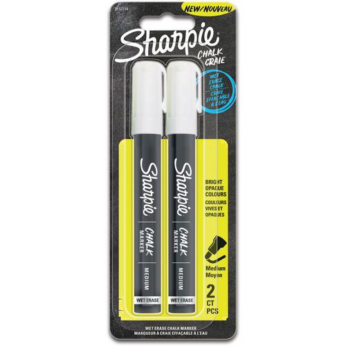 Marcadores de tiza Sharpie Chalk de color blanco de punta media ojival