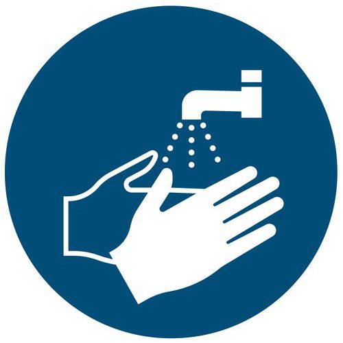Señal de obligación - Lavado de manos obligatorio - Rígida