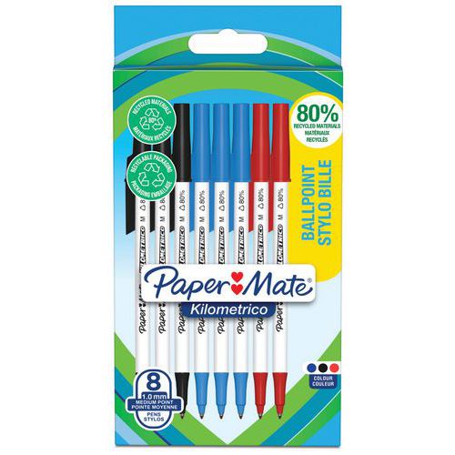 Juego de 8 bolígrafos con tapa Kilometrico - Paper Mate®