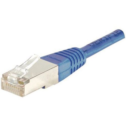 Cordón patch RJ45 - Cable derecho Cat. 5E - Blindado FTP - Azul