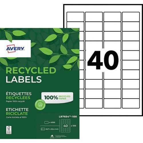 Etiqueta blanca láser reciclada - Avery