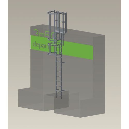 Kit completo de escalera con jaula de protección - Altura 3,50 m