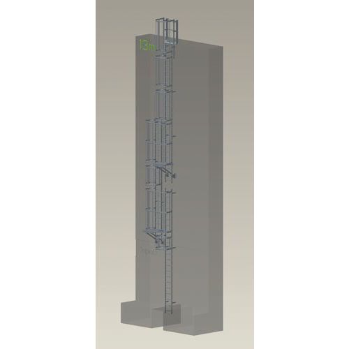 Kit completo de escalera con jaula de protección - Altura 13,25 m
