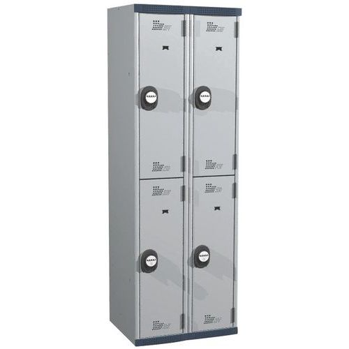 Vestuario 4 compartimentos con perchero Seamline Optimum® - 2 columnas ancho 300 mm - En base - Acial