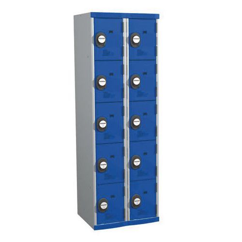 Vestuario 10 compartimentos Seamline Optimum® - 2 columnas de ancho 300 mm - En base - Acial