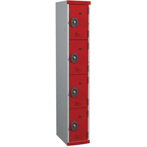 Vestuario 4 compartimentos Seamline Optimum® - 1 columna de ancho 300 mm - En base - Acial Vestuario 4 compartimentos Seamline Optimum® - 1 columna de ancho 300 mm - En base - Acial