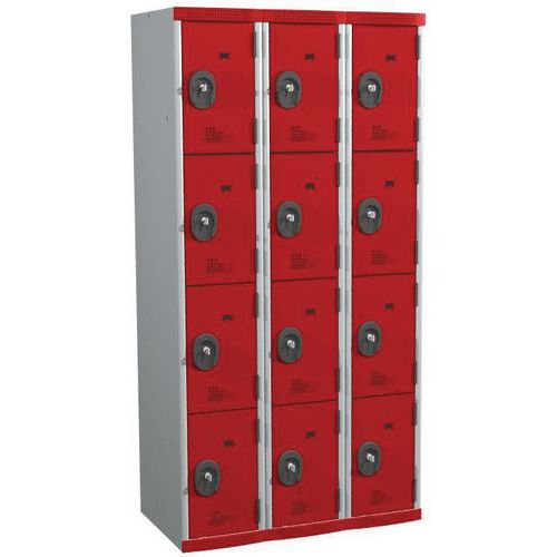 Vestuario 12 compartimentos Seamline Optimum® - 3 columnas - 300 mm - Base - Acial