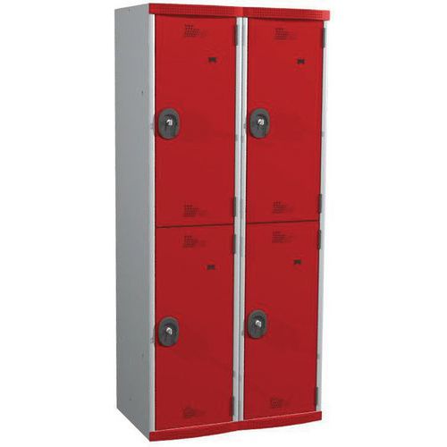 Vestuario 4 compartimentos con perchero Seamline Optimum® - 2 columnas ancho 400 mm - En base - Acial Vestuario 4 compartimentos con perchero Seamline Optimum® - 2 columnas ancho 400 mm - En base - Acial