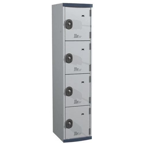 Vestuario 4 compartimentos Seamline Optimum® - 1 columna de ancho 400 mm - En base - Acial Vestuario 4 compartimentos Seamline Optimum® - 1 columna de ancho 400 mm - En base - Acial