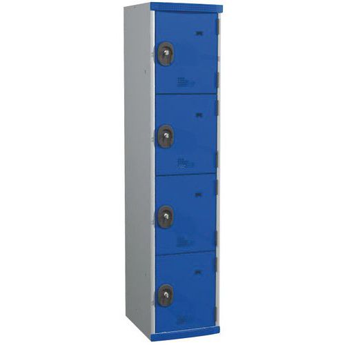 Vestuario 4 compartimentos Seamline Optimum® - 1 columna de ancho 400 mm - En base - Acial Vestuario 4 compartimentos Seamline Optimum® - 1 columna de ancho 400 mm - En base - Acial