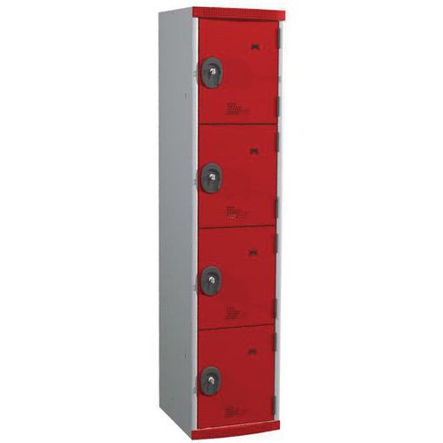 Vestuario 4 compartimentos Seamline Optimum® - 1 columna de ancho 400 mm - En base - Acial