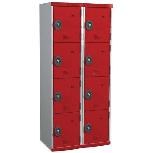 Vestuario 8 compartimentos Seamline Optimum® - 2 columnas de ancho 400 mm - En base - Acial Vestuario 8 compartimentos Seamline Optimum® - 2 columnas de ancho 400 mm - En base - Acial