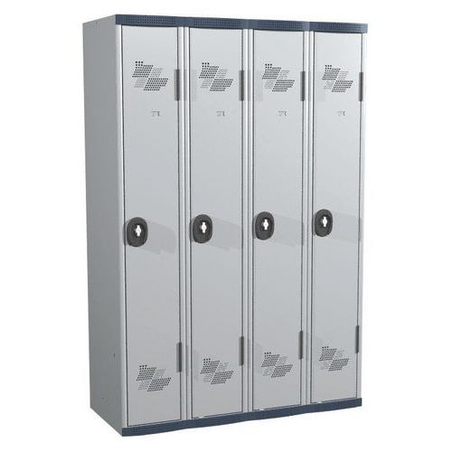 Taquilla de 4 columnas Seamline Optimum® de 300 mm de ancho con base - Acial