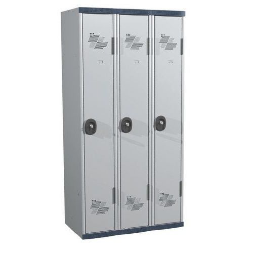 Taquilla de 3 columnas Seamline Optimum® de 300 mm de ancho con base - Acial