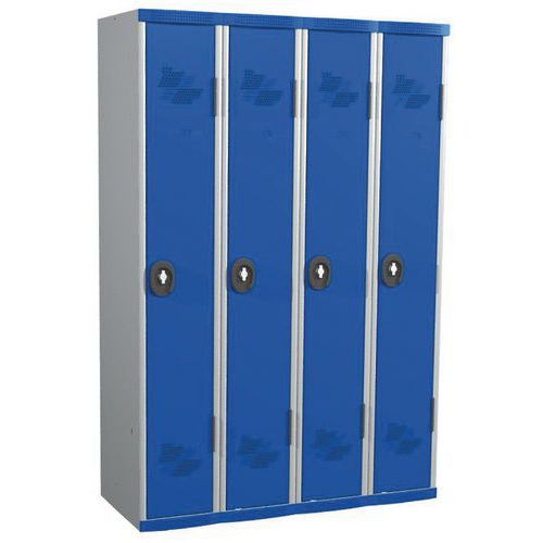 Taquilla de 4 columnas Seamline Optimum® de 300 mm de ancho con base - Acial