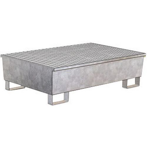 Bandeja colectora cónica de acero 220 L - 2 bidones - Manutan Expert