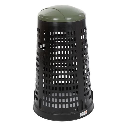 Cubo de basura redondo de plástico perforado Ruff - 110 L_Vepabins Cubo de basura redondo de plástico perforado Ruff - 110 L_Vepabins
