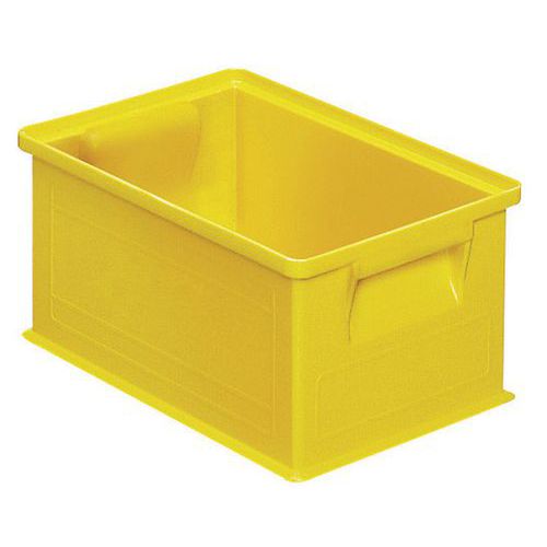 Caja apilable - Amarilla - Longitud de 200 a 630 mm - De 3,6 a 85 L