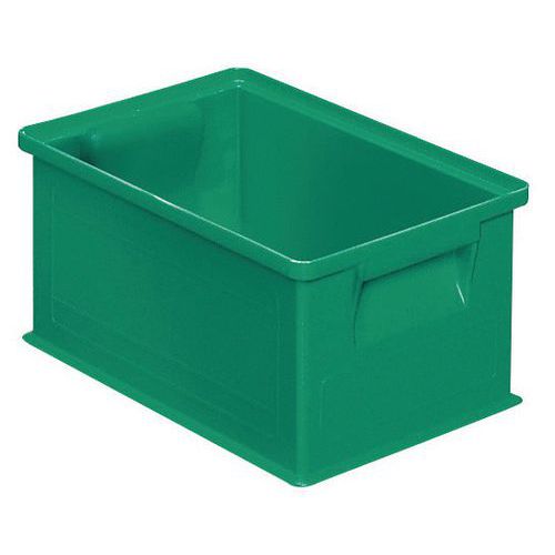 Caja apilable - Verde - Longitud de 200 a 630 mm - De 3,6 a 85 L