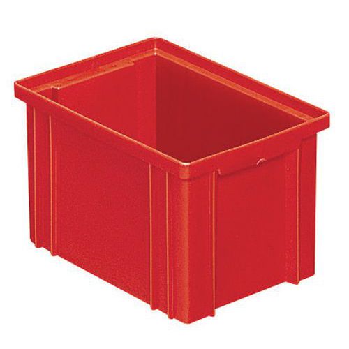 Caja apilable - Roja - Longitud de 200 a 630 mm - De 3,6 a 85 L