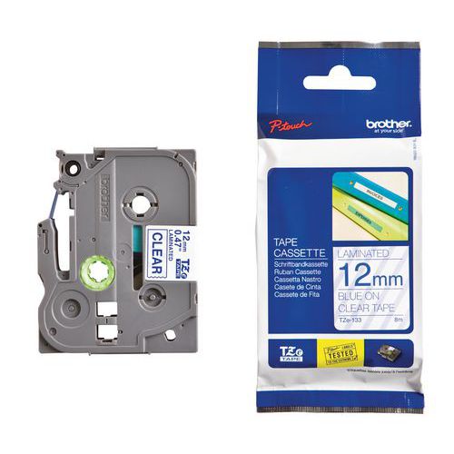 Cassette de cinta para etiquetadoras Brother - Ancho 12 mm