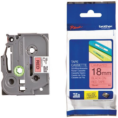 Cassette de cinta para etiquetadoras Brother - Ancho 18 mm