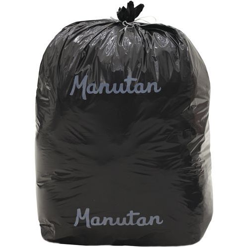 Bolsa de basura negra - Desechos pesados - De 110 a 200 L - Manutan Expert