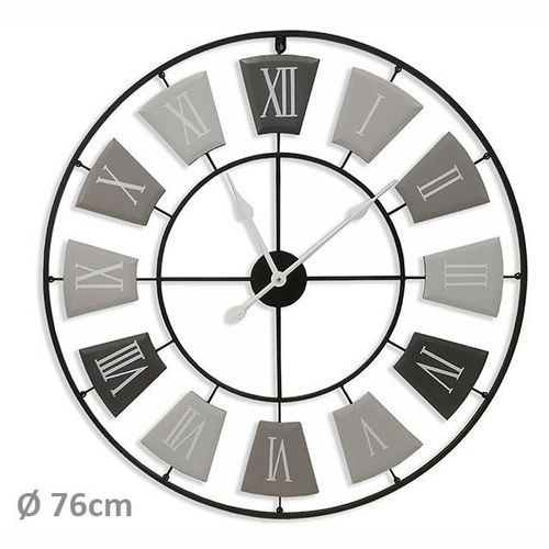Reloj metálico gris Ø 76 cm - Orium
