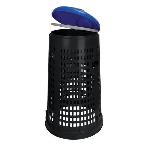 Cubo de basura redondo de plástico perforado Ruff - 110 L_Vepabins