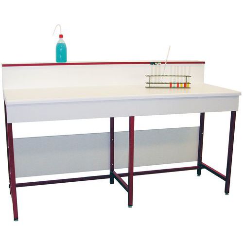 Mesa de laboratorio modular - Estratificado - Con respaldo