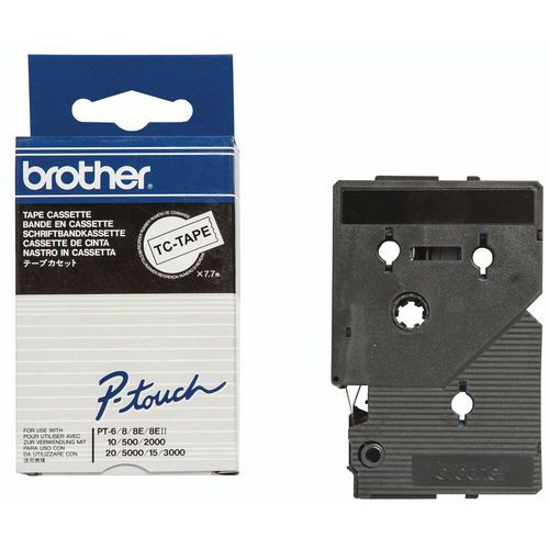 Cassette de cinta para etiquetadoras Brother - Anchura 9 mm