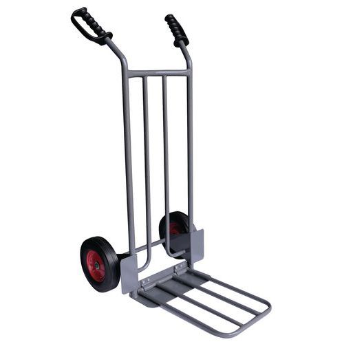 Carretilla de acero 250 kg - Ruedas de goma - Manutan