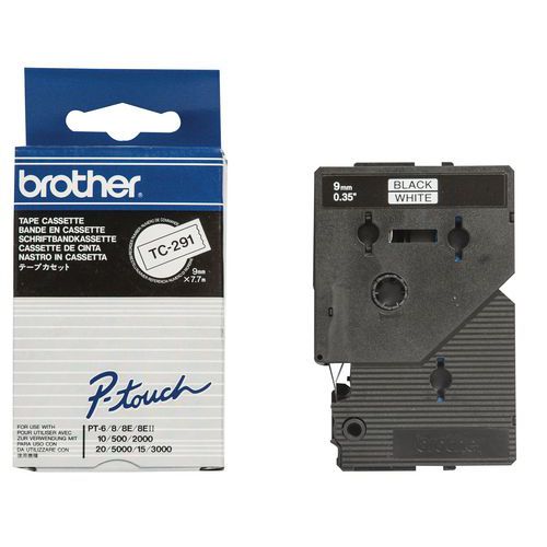 Cassette de cinta para etiquetadoras Brother - Anchura 9 mm