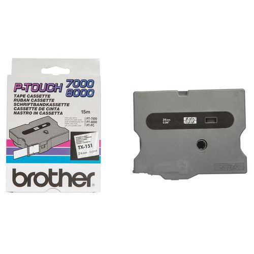 Cassette de cinta para etiquetadoras Brother - Anchura 24 mm
