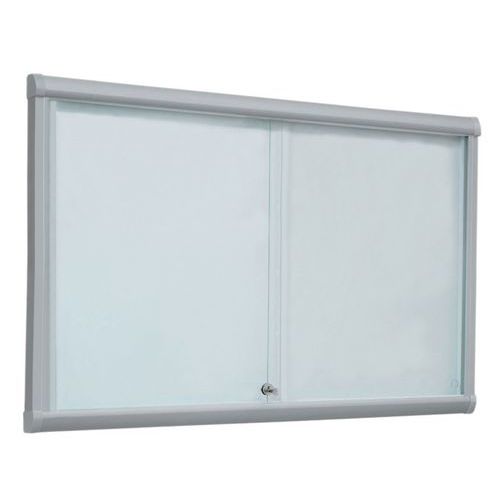 Vitrina de interior con puertas correderas Leader - Fondo de aluminio - Puerta de cristal de máxima seguridad