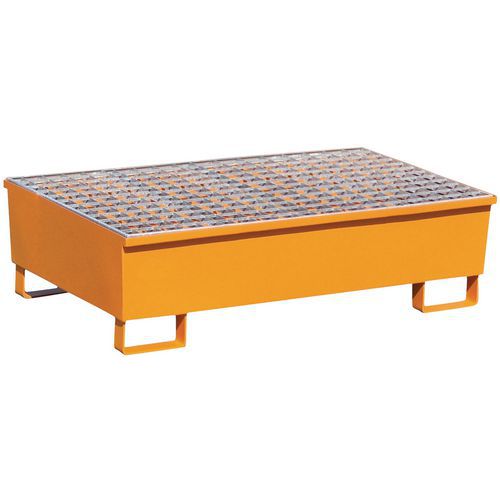 Bandeja colectora cónica de acero 220 L - 2 bidones - Manutan Expert Bandeja colectora cónica de acero 220 L - 2 bidones - Manutan Expert