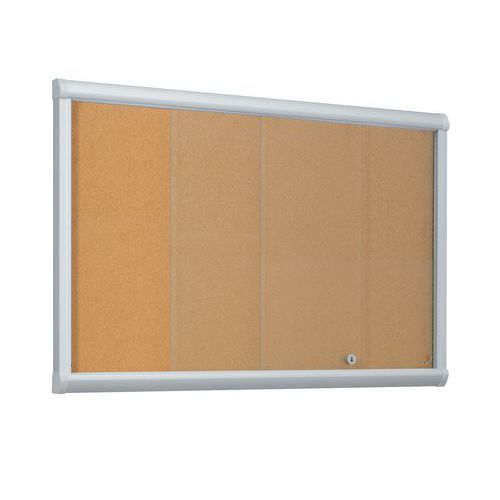 Vitrina de interior puertas correderas Leader - Fondo de corcho - Puerta de cristal de máxima seguridad