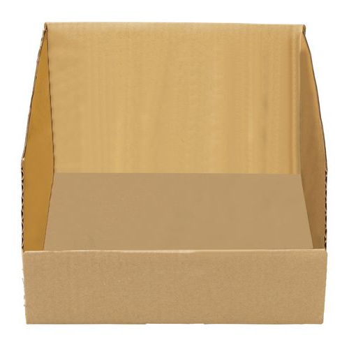 Compartimentos con abertura frontal de cartón kraft marrón - 300 mm de longitud - De 3,6 a 8,3 L