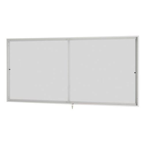 Vitrina de interior con puertas correderas - Fondo de aluminio - Puertas de plexiglás